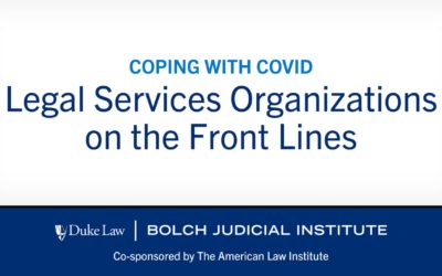 Coping with COVID: Legal Services Organizations on the Front Lines