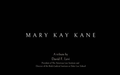 Mary Kay Kane: A Tribute by David F. Levi